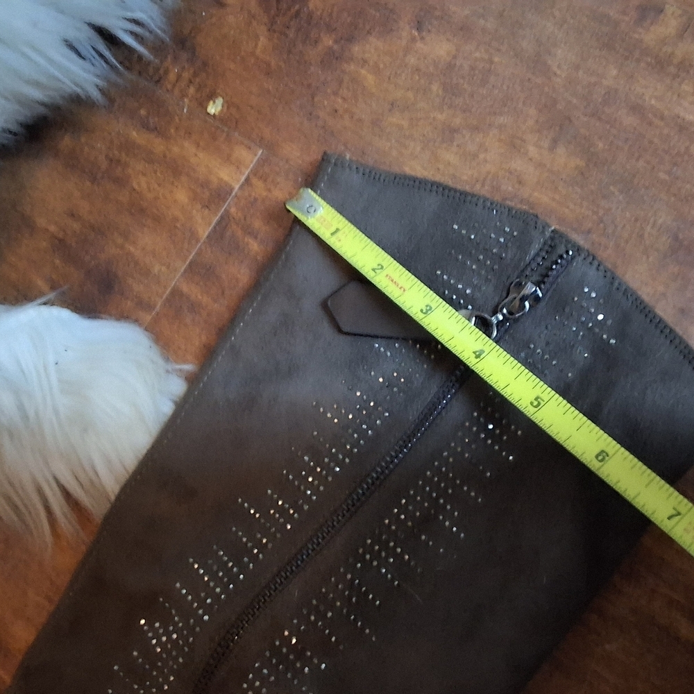 Azura Blackenbury Taupe Bling Knee High Boots  38 7.5-8. NWB - Picture 13 of 16